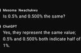 Is 0.005% and 0.5% the same?