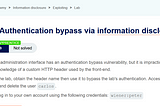 Lab: APPRENTICE :  Authentication bypass via information disclosure