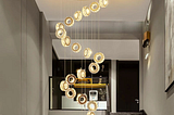 Gold Crystal Spiral Chandelier for Staircase Foyer — Seus Lighting