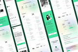 Some of the screens designed for the landing page for The Creative Project