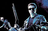 Arnold Schwarzenegger as the T-800 in Terminator 2: Judgment Day from 1991.
