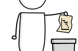 Stick-man throwing away a Gantt Chart