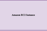 All About Amazon EC2 Instances