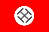 Three Pseudo-Nazi flags with the letter “T”