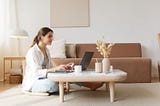 woman working on laptop