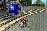 Screenshot of Mario Kart ‘blue shell’ powerup