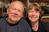 Doug and Elizabeth Erlandson celebrating Doug’s 75th birthday