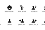 A set of google material icons representing gender neutral people