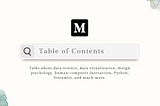 articles from data science, data visualization, design psychology, human-computer interaction, Python, Streamlit, and more in medium.com