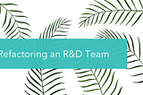 Refactoring an R&D Team