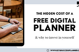 graphic header image for free digital planner featuring Branden Bodendorfer using a planner