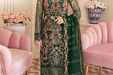 Green Heavy Fox Georgette Pant Salwar Suit