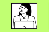 illustration of lady using a laptop