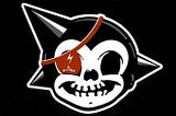 Header image with Japanese Cartoon’s Astroboy inspired logo character wearing a red eye patch against a black background.