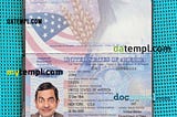 sample USA passport editable PSD files, scan and photo look templates (2007–2022),2 in 1 download