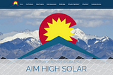 Aim High Solar LLC website