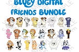 Bluey Show Bundle, 23 Bluey Characters, Bluey, Bluey Friends SVG Bundle, Bluey Show SVG Bundle, Cartoon, Vinyl Cutting, Cricut, Custom,