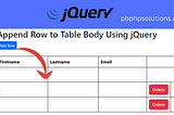 Append Row to table Body Using jQuery