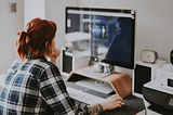 Woman working on a computer