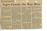 News article from 1963 with the headline “Negro Family On Way Here.” This was posted on the JFK Library Twitter account.