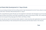 Full-Stack Web Development In 7 days Ebook