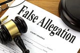 Image of legal papers saying “false allegation”