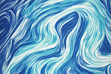 abstract white and blue lines expressing flow state