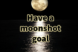 Have a moonshot goal