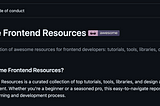 I’m building a collection of Awesome Frontend Resources