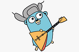 GoLang gopher chilling with his guitar