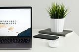 Image of laptop and plant