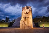 Image of Martin Luther King, Jr. monument at twilight.