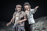 Estragon and Vladimir look out at the audience in ‘Waiting for Godot,’