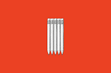 line drawing of five pencils