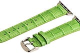 Clockwork Synergy —Croco Leather Bands for Apple Watch (38mm / Grass Green Bands/Steel Hardware)