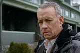 Tom Hanks looking old and grumpy