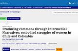 Embodied struggles of women in Chile and Colombia