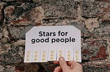 Pull tab sheet of stars for Good People. It’s all about respect.