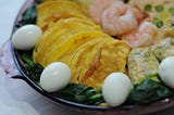 Eggs and shrimps