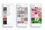 Three screens of Instagram’s grid page. Edit Grid added in the options. Individual posts can be shuffled around on the grid.