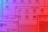 A imagem ilustra a interface do sistema operaWindows 1.0