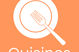 Quisines logo — Fork on a plate to form a Q