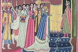 African painting of the Queen of Sheba meeting Solomon