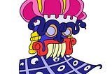 Cartoon drawing of Tlaloc, Aztec deity of rain