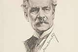 pencil sketch portrait of Ramsay MacDonald wearing a tie and formal dress