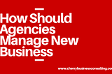 How should agencies manage new business right now?