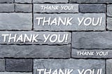 Wall of Thanks, April 2019