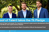 Proof of Talent takes the 1% Pledge
