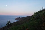 Image of coastline at twilight, Big Sur, CA, taken by the author.
