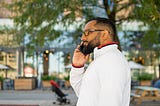 Fer Patel talking on the phone